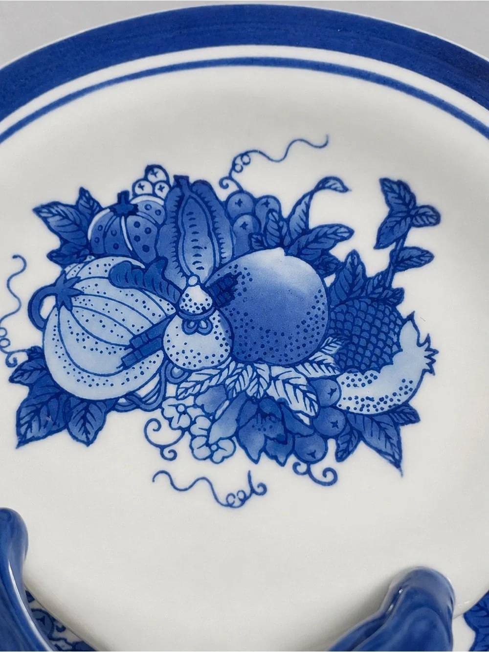 Vintage Nantucket Blue White Porcelain 3 Divided Snack Serving Relish Tray